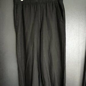 High-Waisted Linen-Blend Wide-Leg Pants